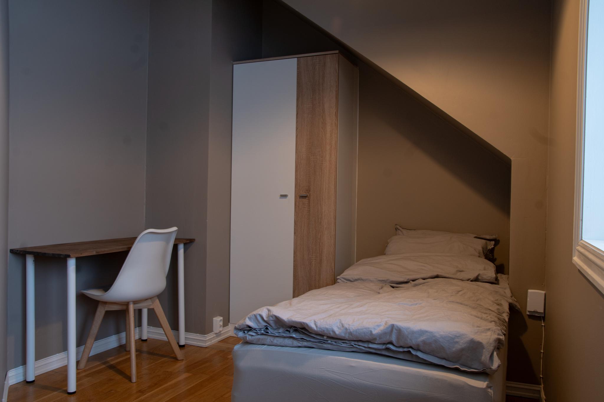 Rommet som leies ut er ferdig møblert